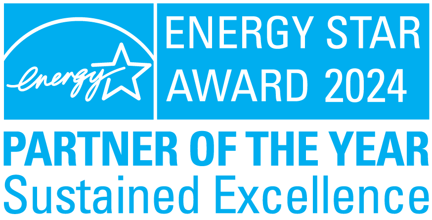 Energy Star Partner of the Year 2024 logo in light blue against white background